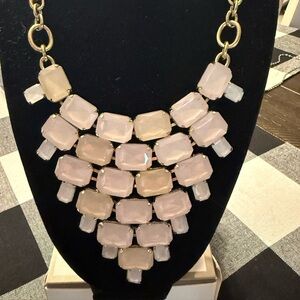 Graziano gorgeous pink stone bib statement necklace
